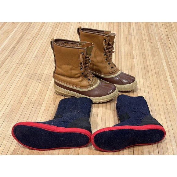 Sorel VTG Cheyenne Rawhide Leather Insulated Rubber Duck Boots Sz 6 / 7 Or 5 M - Picture 11 of 14